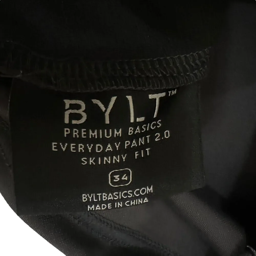 BYLT Premium Basics Everyday Pant 2.0 Mens 34x28.5 Gray Chino Skinny Fit Pants - Picture 7 of 10